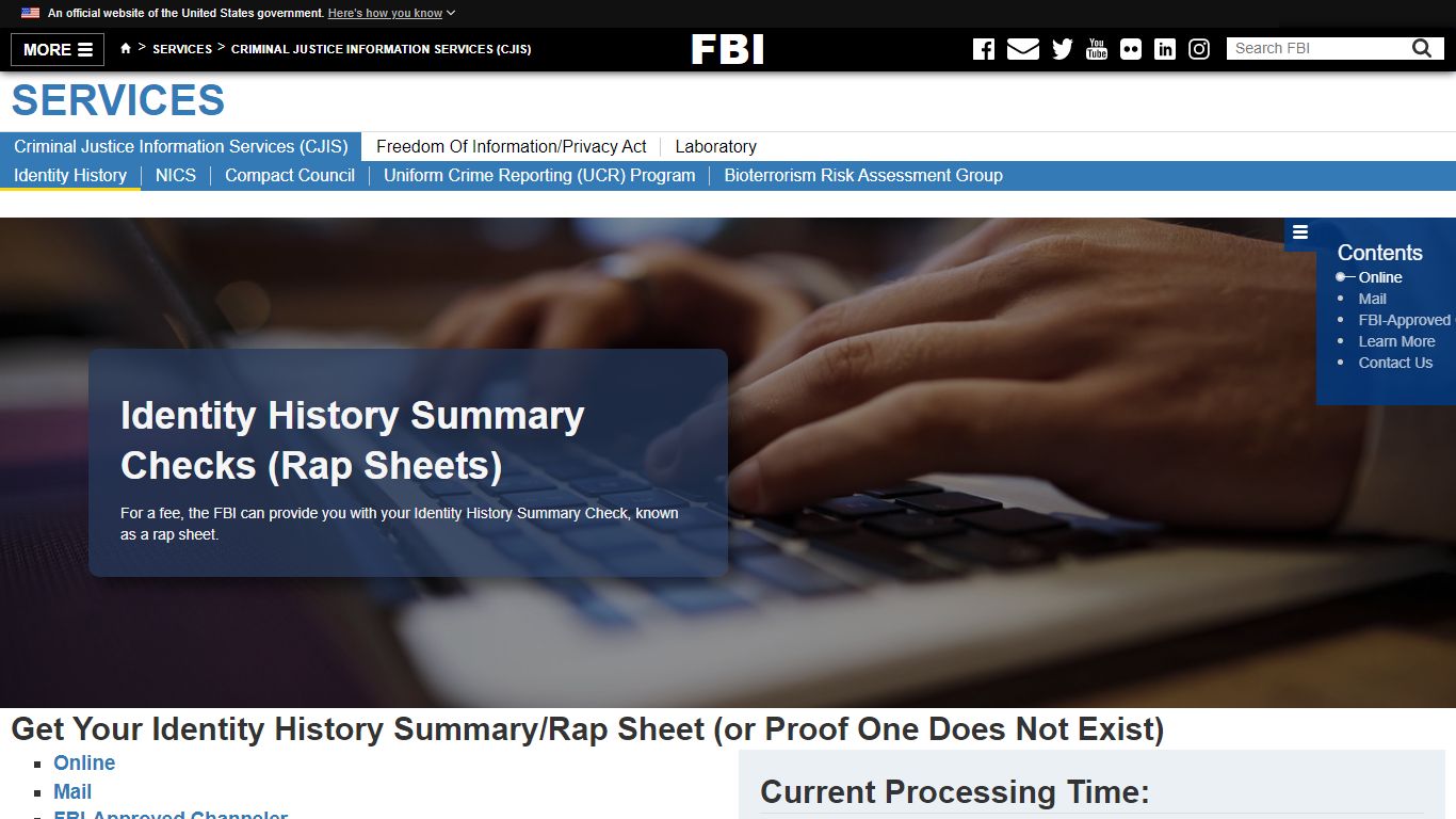 Identity History Summary Checks — FBI - Federal Bureau of Investigation